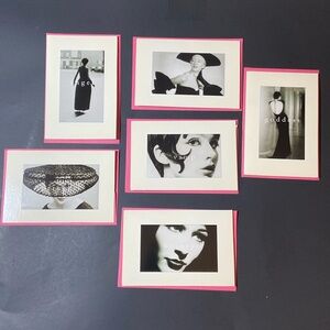 6 Black White VTG Post Cards Women’s Photographs Pink Envelope Stewart Tabori